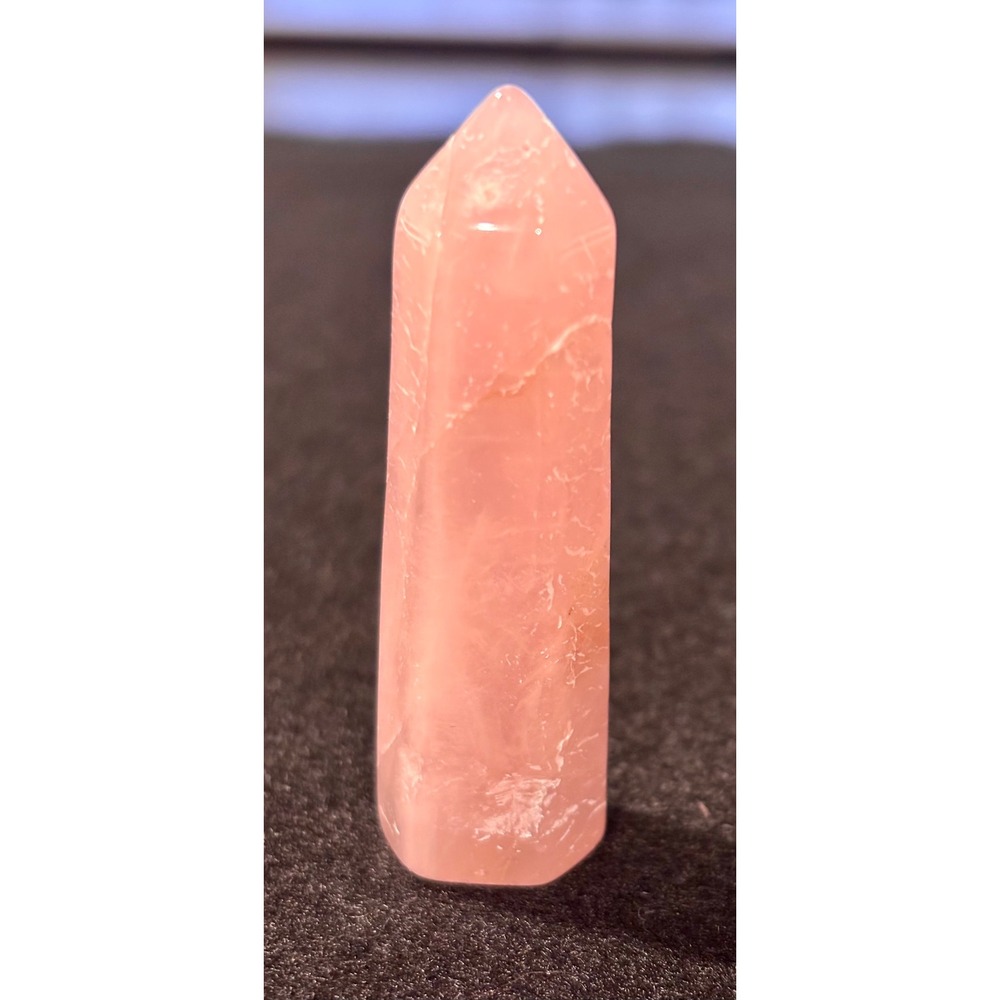 Rose Quartz Crystal Point Tower Hexagonal Polished Stone Obelisk 2.25 Inch